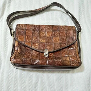 Niki Milano Italy Leather‎ shoulder purse  3 pockets adjustable straps Vintage